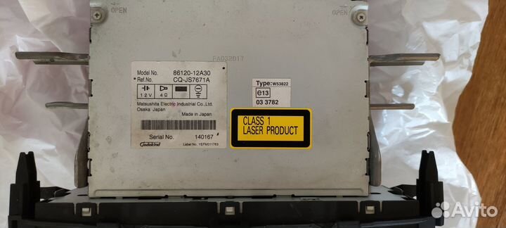 Штатная магнитола на Toyota Corolla E150