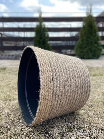 Кашпо из джута