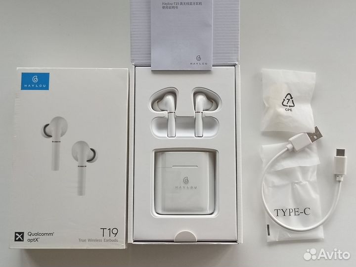 Наушники TWS Haylou T19 белый