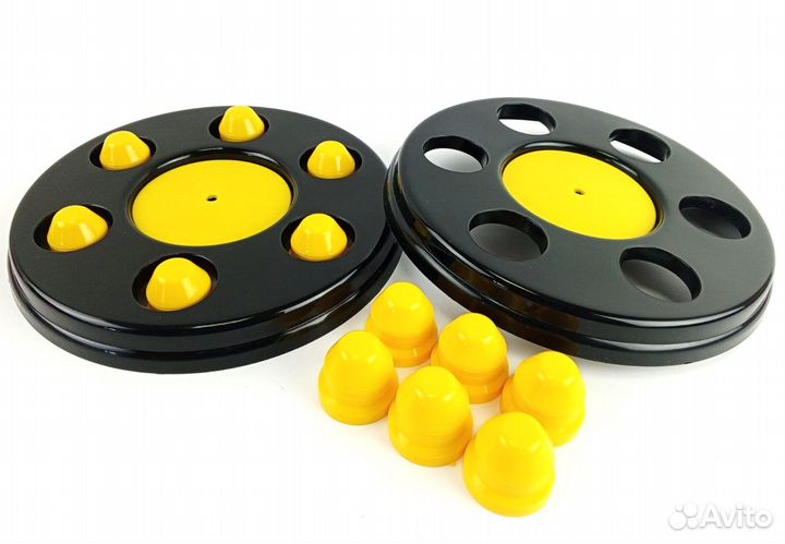 Колпаки газель черные с желтыми колпачками