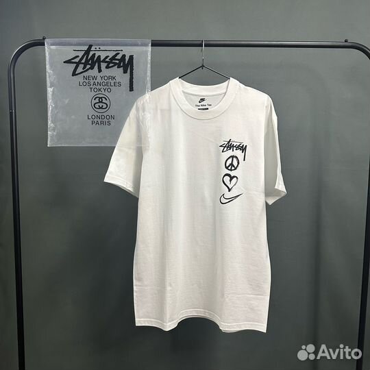 Футболка Stussy Nike logo найк сердце