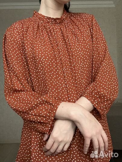 Рубашка женская в горошек размер S