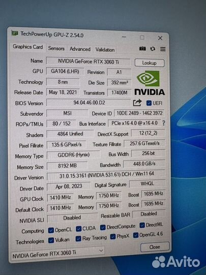 MSI Ventus 3x Rtx 3060ti 8gb
