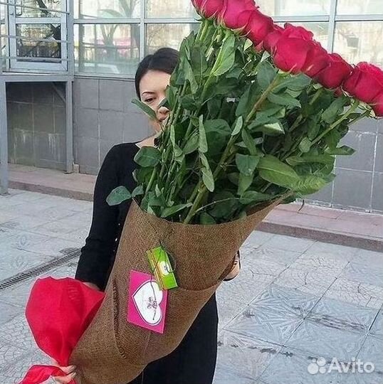 Розы высокие Доставка цветов