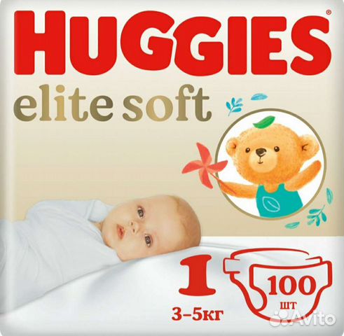 Подгузники хаггис elite soft 1 3-5 кг 100 шт объявление продам