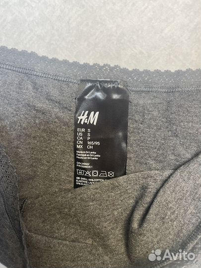 H&M Трусики с кружевом серые S