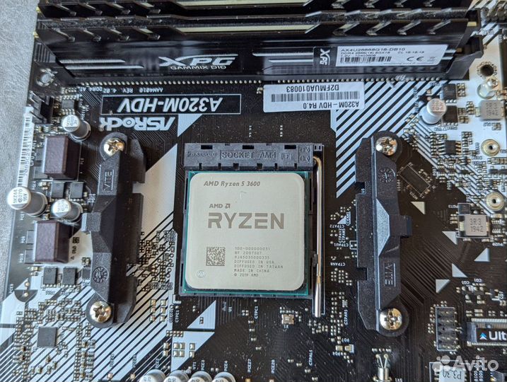 Комплект Ryzen 5 3600/ a320m-hdv/ 16gb ddr4