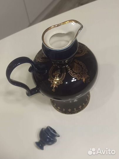 Ваза графин кувшин кобальт позолота СССР