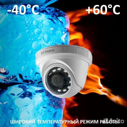 Камера видеоналюдения 2Мп HiWatch, HDC-T020-P