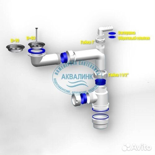 Сифон для раковины Sanplast мини 1-1/2*40 с отводо