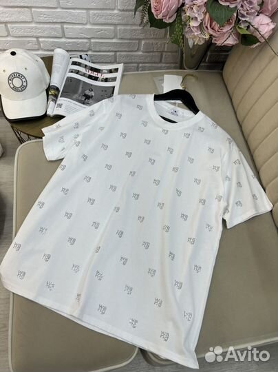 Alexander wang футболка белая со стразами