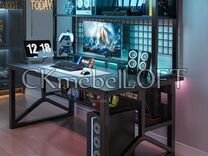 Игровой компьютерный стол с подсветкой лофт