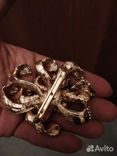 Брошь цветок огромная Винтаж