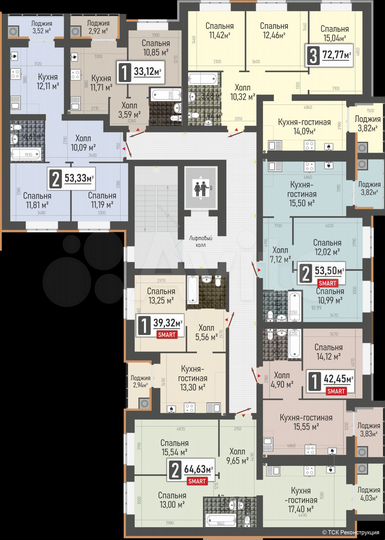 1-к. квартира, 33,1 м², 5/10 эт.