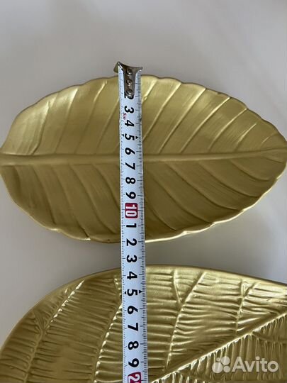 Декоративные тарелки лист золото