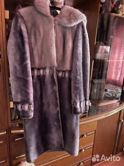 Шуба мутоновая с норкой