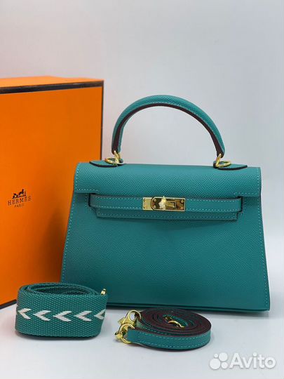 Сумка женская Hermes kelly 22 с широким ремнем