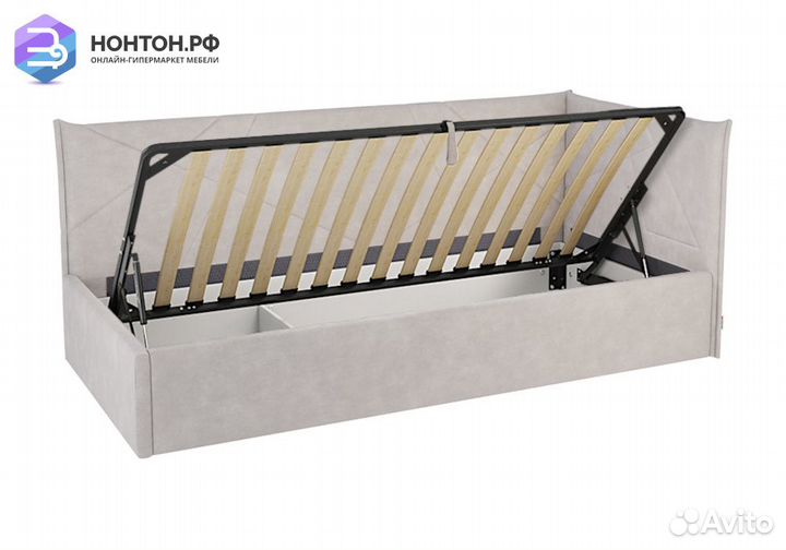 Кровать Квест 0.9 светло-серая