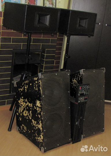 Колонки F.Audio 2100W Рупоры Усилок Микшер Штативы