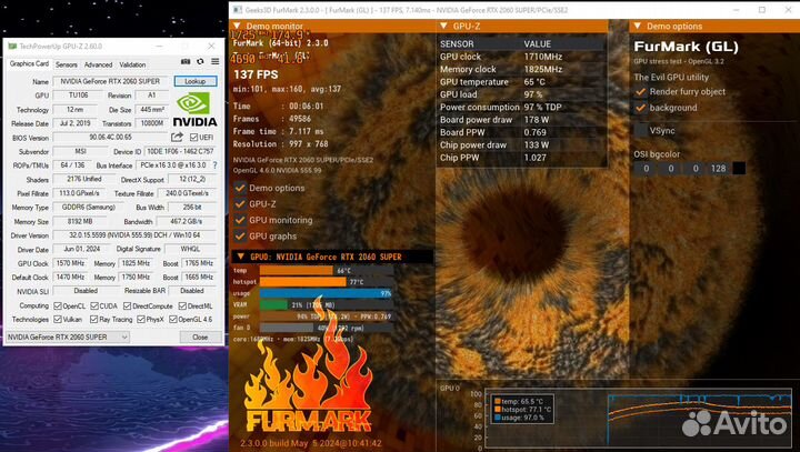 Msi rtx 2060 super в идеально состоянии