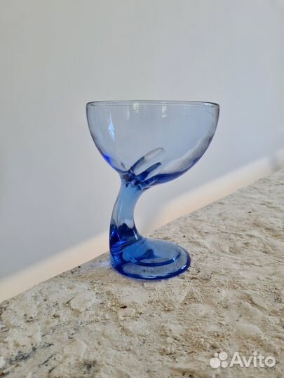Креманка винтажная кобальтовое стекло
