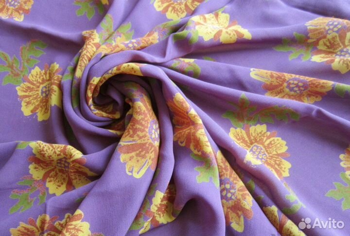 Креп-жоржет нат. шелк ткань СССР 1,55 х 0,94 м