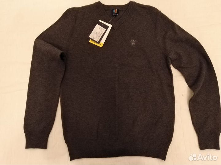 Джемпер для мальчика темно-серый вязанный