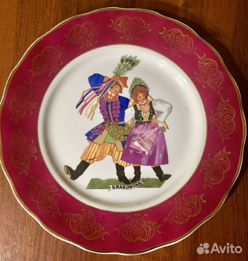 Польская тарелка ретро настенная