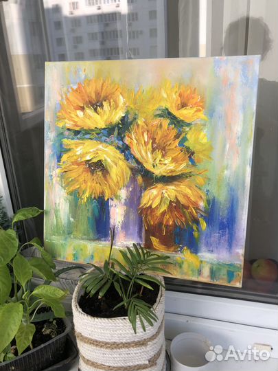 Интерьерная яркая Картина., Желтые цветы