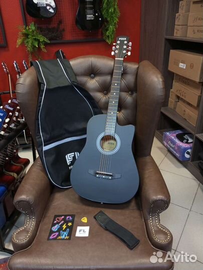 Акустическая гитара Foix набор чехол+аксессуары