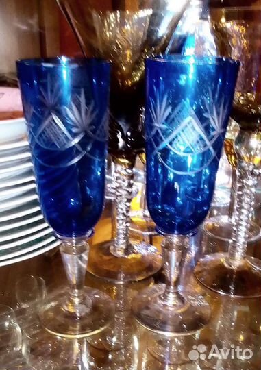 Хрустальные бокалы для шампанского СССР