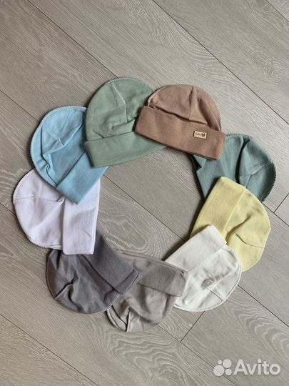 Шапочки для новорожденных хлопок