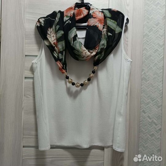 Шарф-колье с бусами