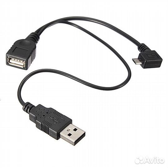 Кабель OTG miсroUSB с доп. питанием от USB 2.0