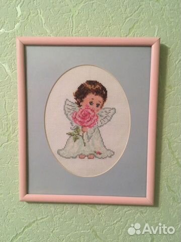 Картина Ангел, вышивка ручная