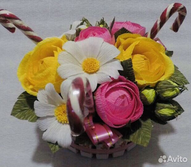 Букетик-торт «Сластена» с конфетами. Подарок