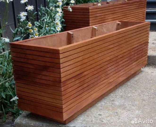 Кашпо для цветов, ящики цветов, горшки из дерева