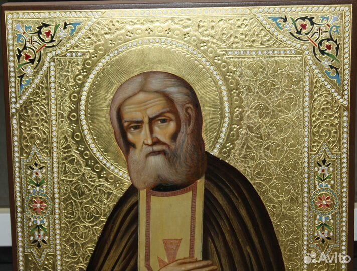 Икона Преподобный Серафим Саровский Золото