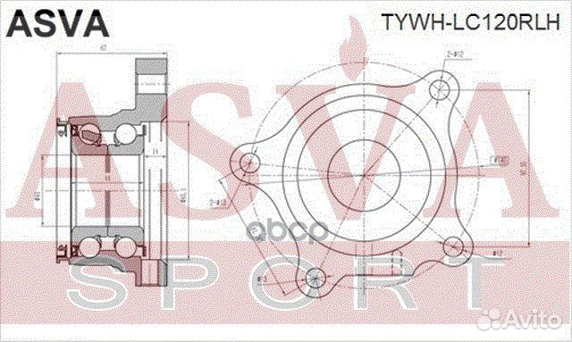 Подшипник задней левой ступицы tywhlc120RLH asva