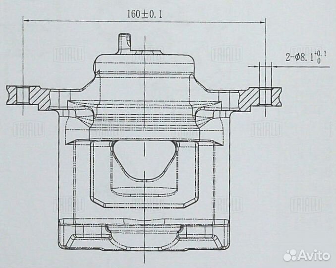 Суппорт тормозной передний левый trialli CF 052103