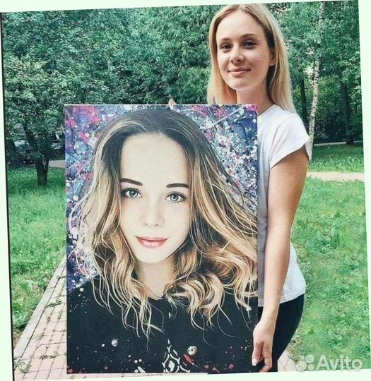 Портрет на холсте по фото (разные размеры)