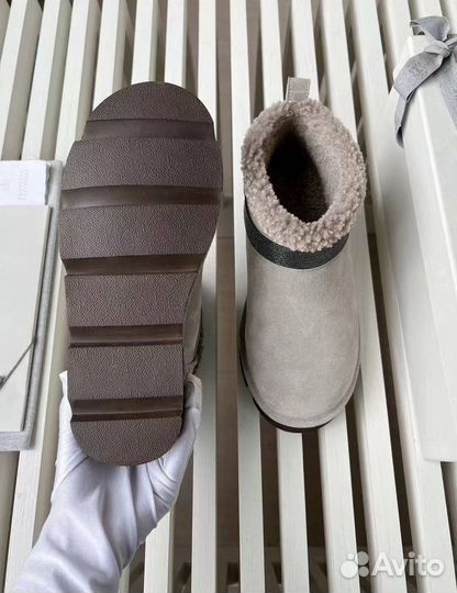 Ботинки женские Brunello Cucinelli grey suede