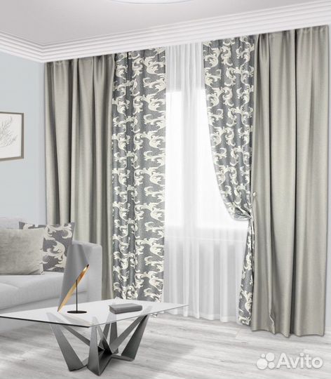 Готовые Комплекты штор Блэкаут Димаут рогожка