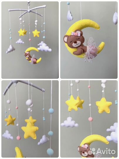 Мобиль в кроватку из фетра (новый)