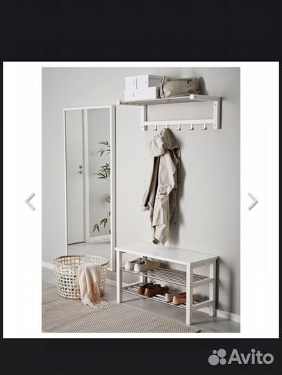 Вешалка настенная чусиг икеа, 79 x 32 см, белый