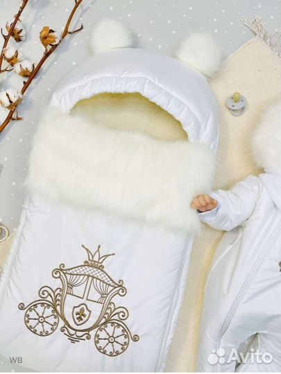 Конверт на выписку для девочки зимний