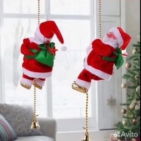 Ползающий санта вверх вниз по бусинке