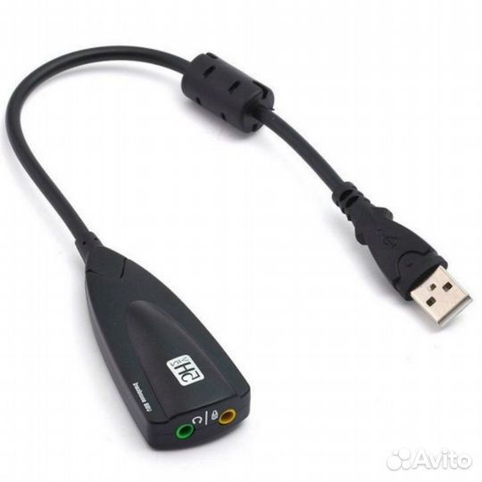 Внешняя звуковая карта 5HV2 USB 7.1, 3,5 мм., черн