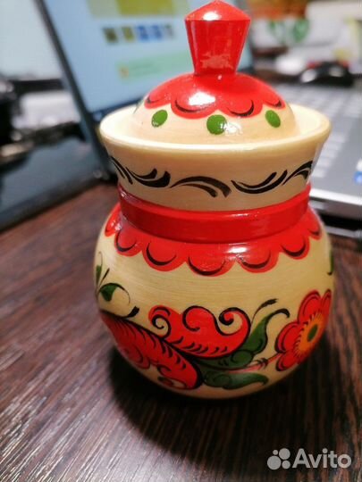 Солонка\перечница деревянная (осина) расписная