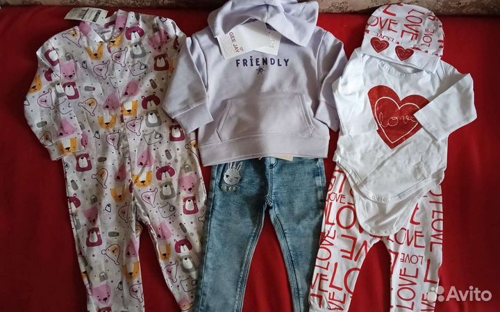 Пакет новых вещей на девочку 80-86 см